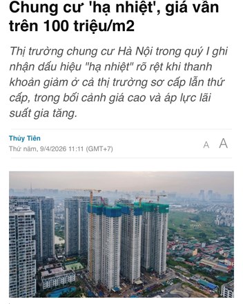 Hạ nhiệt không có nghĩa là giảm giá: Chung cư Hà Nội vẫn trên 100 triệu/m² - 1