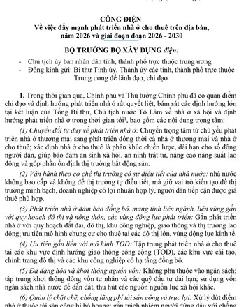 Tin Hot: Bộ Xây dựng yêu cầu phấn đấu mỗi địa phương khởi công ít nhất 01 dự án nhà ở cho thuê ngay trong tháng 6 năm 2026 ‼️ - 1