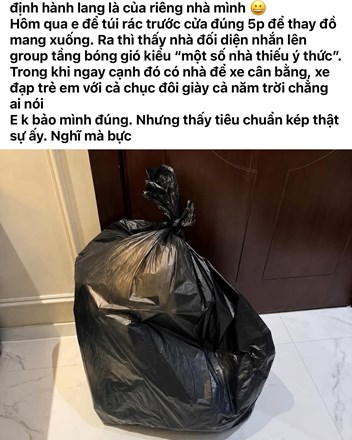 Lại là văn hóa hành lang chung cư: Ranh giới mong mỏng giữa "tiện tay" và "tiêu chuẩn kép"! - 1