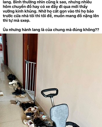 Hành lang chung cư và "trận địa" giày dép: Lối đi của cả tòa nhà hay sân riêng? - 1