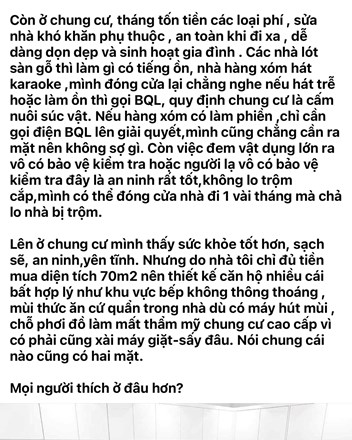 Chuyện chọn ở nhà đất hay "chốt đơn" căn hộ chung cư xưa nay vẫn là đề tài gây xôn xao từ mâm cơm gia đình cho tới các diễn đàn mạng xã hội  - 1