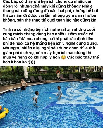 Nỗi niềm “ví xẹp” và triết lý “nuôi tiện ích” của dân chung cư - 1