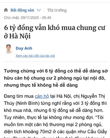 6 tỷ và giấc mơ chung cư Hà Nội: khi tiền nhiều cũng không đủ để mơ vừa - 1