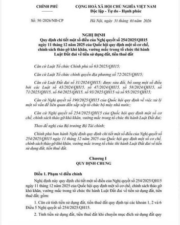 Đã có Nghị định thi hành Nghị Quyết 254/2025 về tính tiền sử dụng đất khi chuyển mục đích từ đất vườn, đất nông nghiệp sang đất ở.  - 1