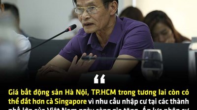 TS. Lê Xuân Nghĩa: Giá bất động sản Hà Nội, TP.HCM sắp đắt hơn cả Singapore