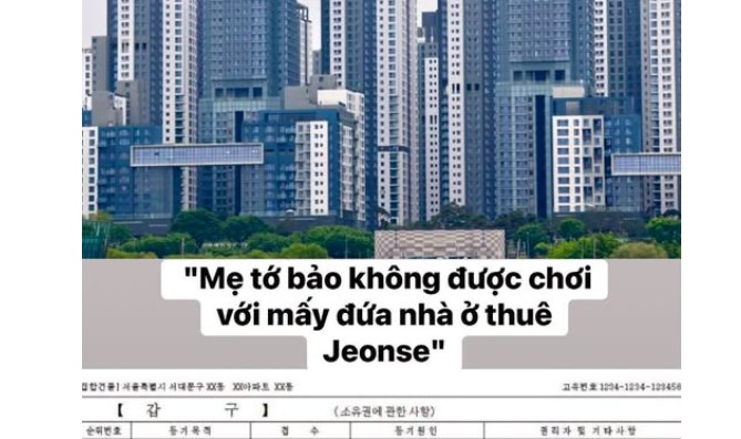 "Mẹ Tớ Bảo Không Được Chơi Với Mấy Đứa Nhà Ở Thuê Jeonse"  - 1
