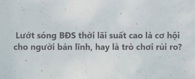 Một năm thanh lọc của dòng tiền bất động sản - 1