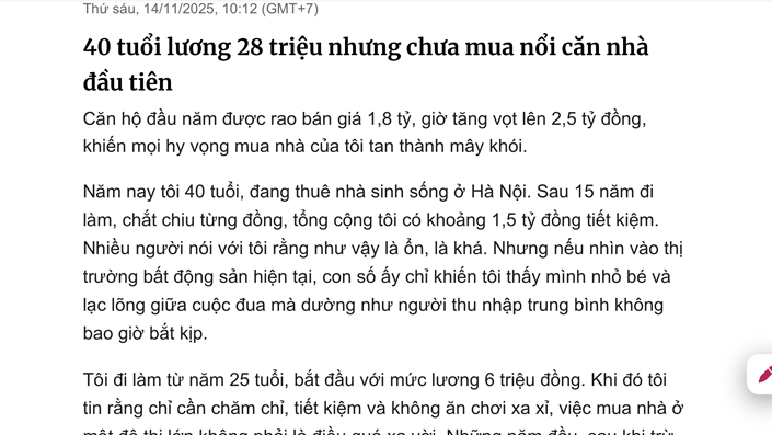 Giá bất động sản 2026 đang thay đổi và điều gì sẽ xảy ra với người 40 tuổi lương 28 triệu nếu vẫn cố mua nhà theo cách cũ? - 1