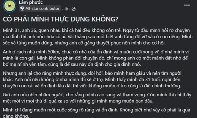31 tuổi chưa có nhà là bất trình hay đối phương quá thực dụng? - 1