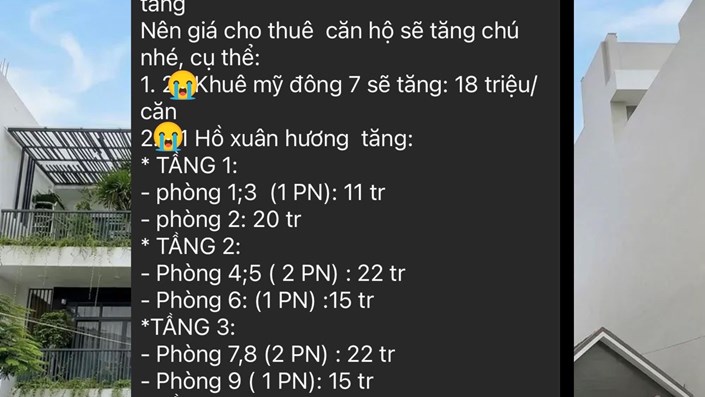 ⁉️Thực sự đây là giá cho thuê phòng ở Đà Nẵng hiện tại à?Thế này thì gọi là thành phố đắt tiền rồi. Chung cư Hà Nội nhìn giá cho thuê này còn phải ước 😅😅😅 - 1