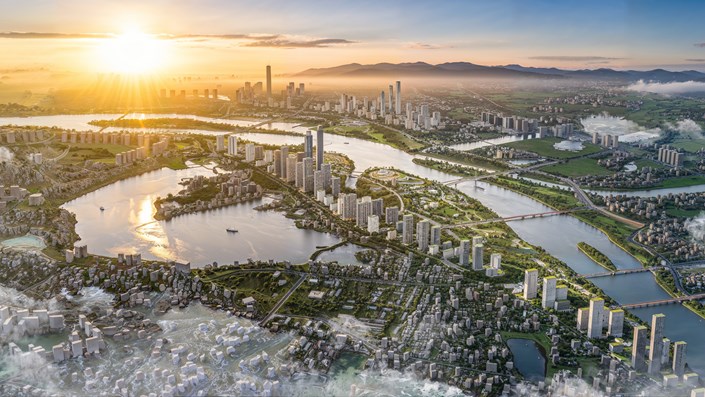 Hà Nội khởi công dự án đầu tư xây dựng Trục Đại lộ Cảnh quan sông Hồng - 1