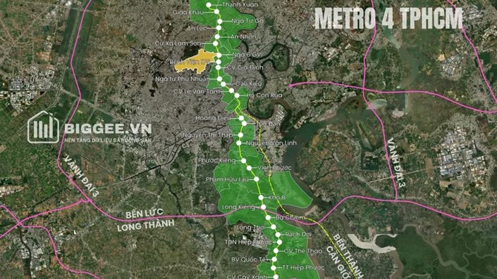 Bản đồ Metro 4 TP.HCM  - 1
