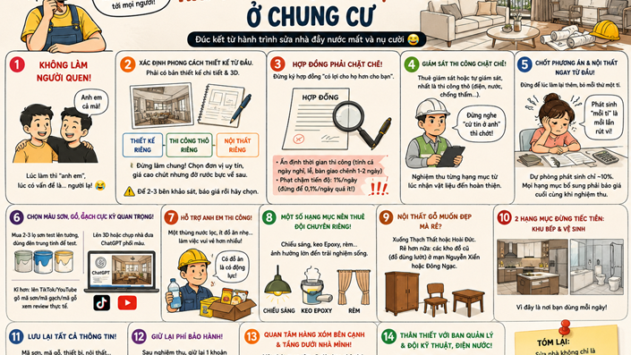 Cẩm nang "sống sót" qua mùa sửa nhà chung cư: Đừng để cái chuồng chim bé nhỏ biến bạn thành con lừa!  - 1