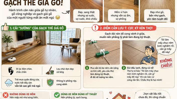 GẠCH THẺ GIẢ GỖ – QUYẾT ĐỊNH KHIẾN EM NGỦ NGON SUỐT 2 NĂM XÂY NHÀ 😌  - 1