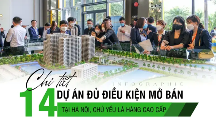 [Infographic] Chi tiết 14 dự án đủ điều kiện mở bán tại Hà Nội, chủ yếu là hàng cao cấp  - 1