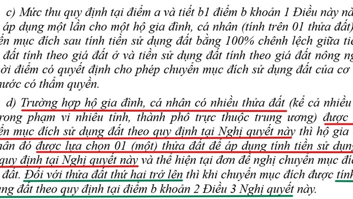CÓ 3 MẢNH ĐẤT, ĐƯỢC GIẢM 70% THUẾ THỔ CƯ CHO 1 MẢNH HAY CẢ 3 ?  - 1