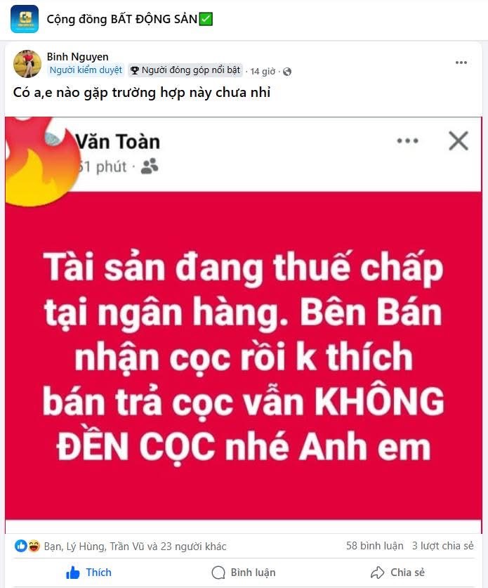 Liệu hợp đồng đặt cọc có bị tuyên vô hiệu nếu như tài sản đang thế chấp tại ngân hàng? - 1