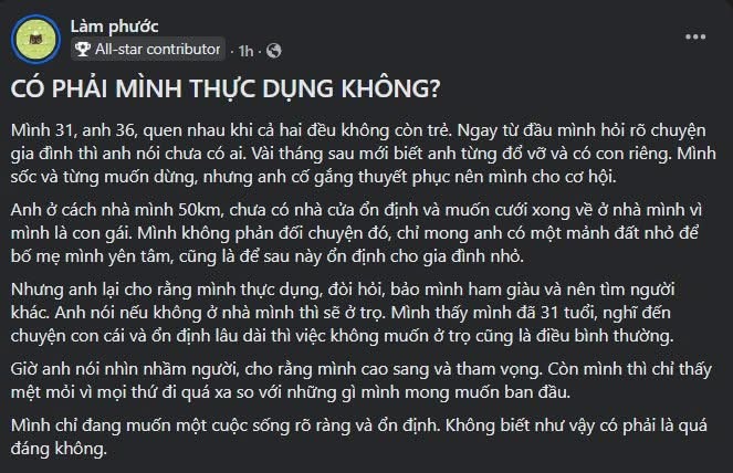 31 tuổi chưa có nhà là bất trình hay đối phương quá thực dụng? - 1