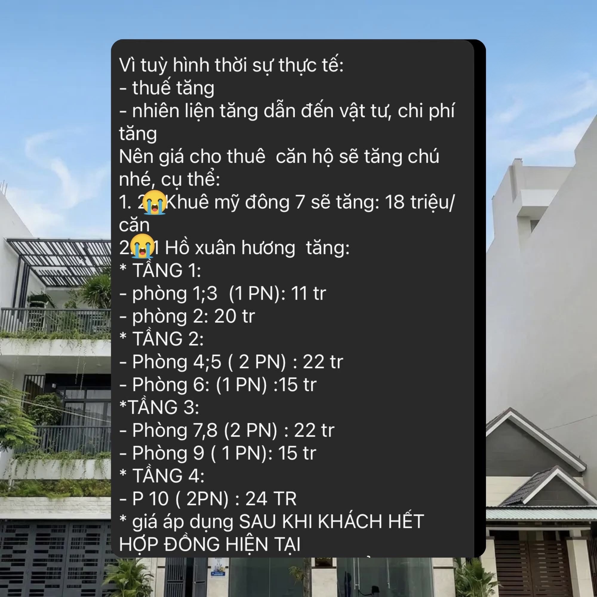 ⁉️Thực sự đây là giá cho thuê phòng ở Đà Nẵng hiện tại à?Thế này thì gọi là thành phố đắt tiền rồi. Chung cư Hà Nội nhìn giá cho thuê này còn phải ước 😅😅😅 - 1