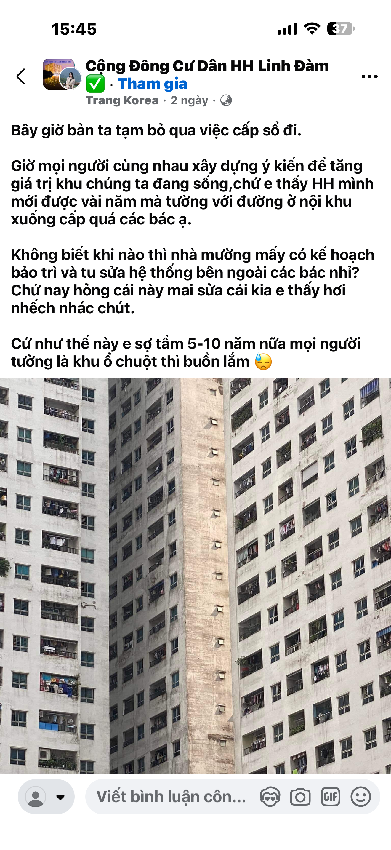 Tạm gác việc cấp sổ đi, câu chuyện của HH Linh Đàm là giờ sợ khu này sắp thành khu ổ chuột rồi 🤷‍♀️ - 1