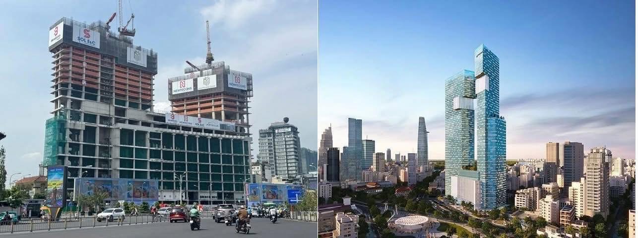 2 tòa tháp đôi “lận đận” nhất Việt Nam: một bên hồi sinh ngoạn mục, một bên nằm im suốt 16 năm  - 1