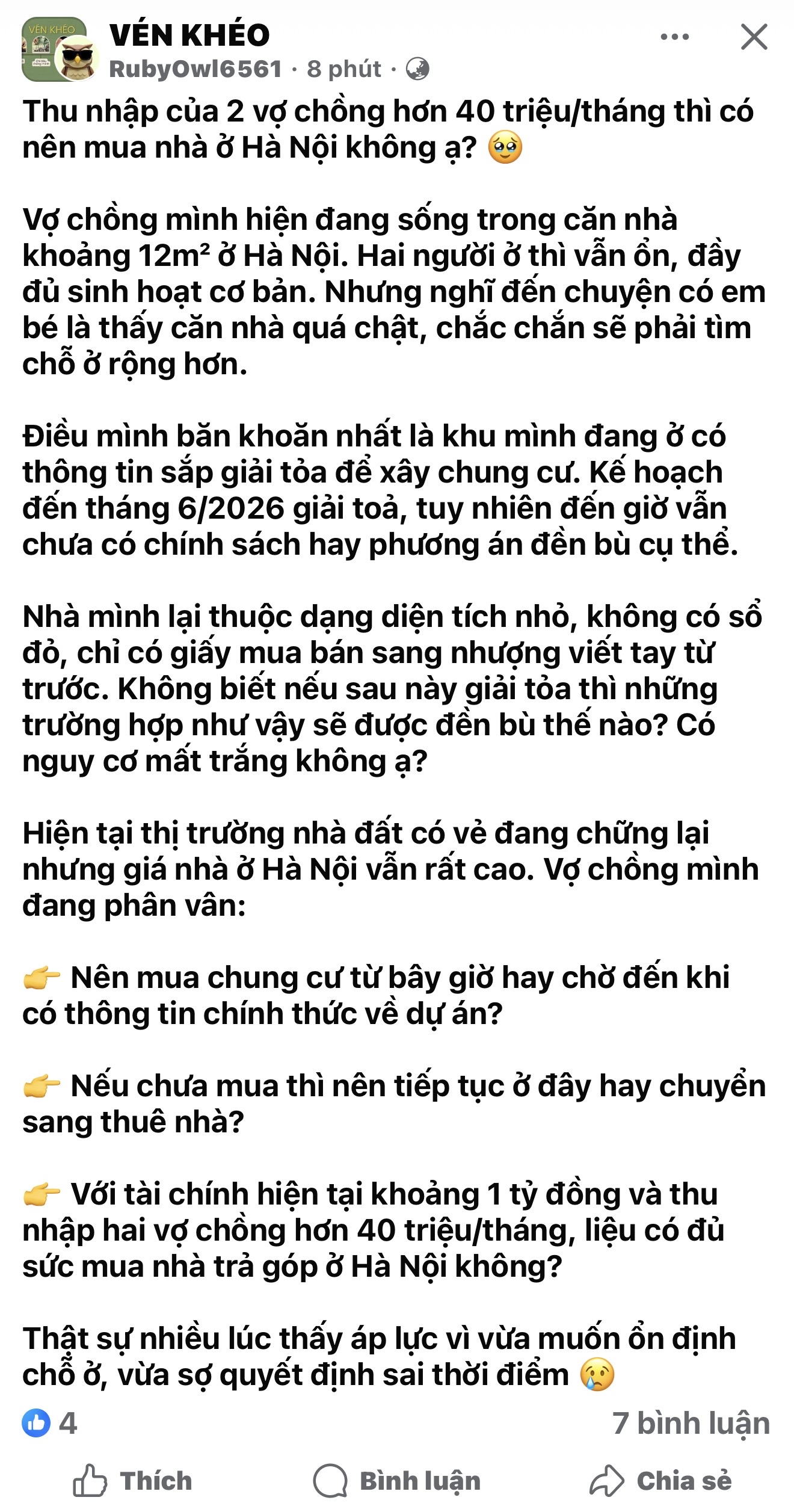 Cầm 1 tỷ với thu nhập 40 củ/tháng có nên đâm đầu vào chung cư Hà Nội tầm này khi "quả bom" 12m² giấy viết tay sắp bị giải tỏa? - 1