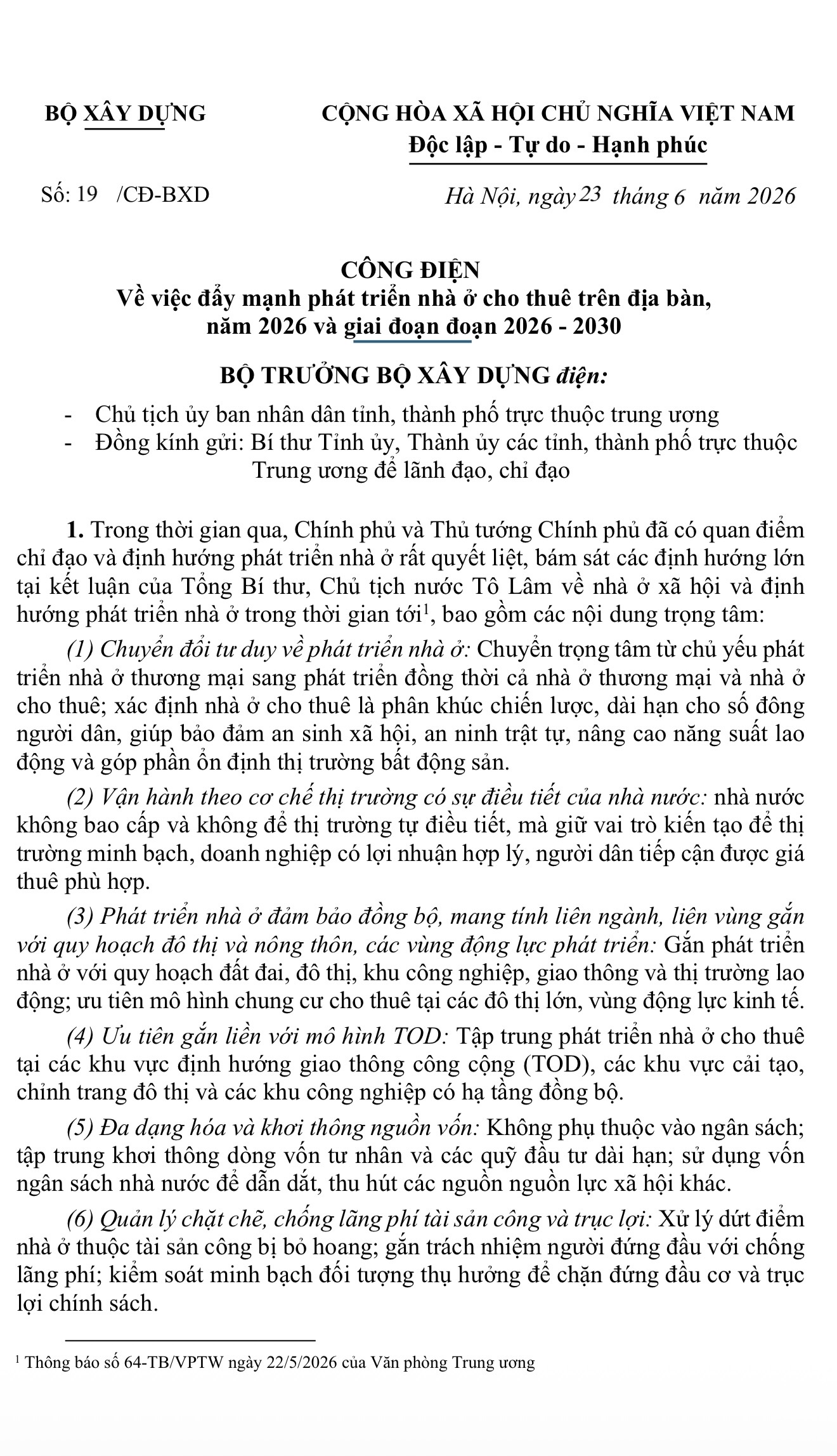 Tin Hot: Bộ Xây dựng yêu cầu phấn đấu mỗi địa phương khởi công ít nhất 01 dự án nhà ở cho thuê ngay trong tháng 6 năm 2026 ‼️ - 1