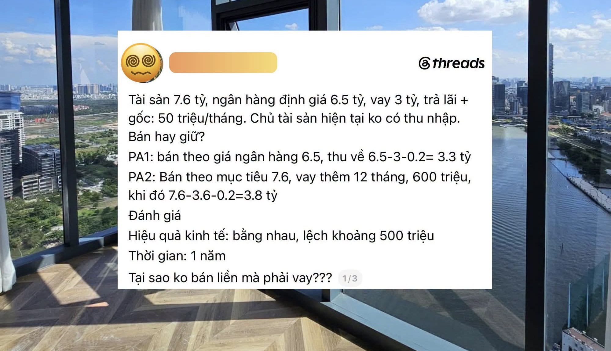 Sắp nhận nhà sắp kết thúc hỗ trợ gốc lãi, bán đi lúc thị trường trầm sợ dễ bị ép giá, mà vay ôm tiếp thì lo lắng không biết 12 tháng liệu thị trường đã hồi chưa? - 1