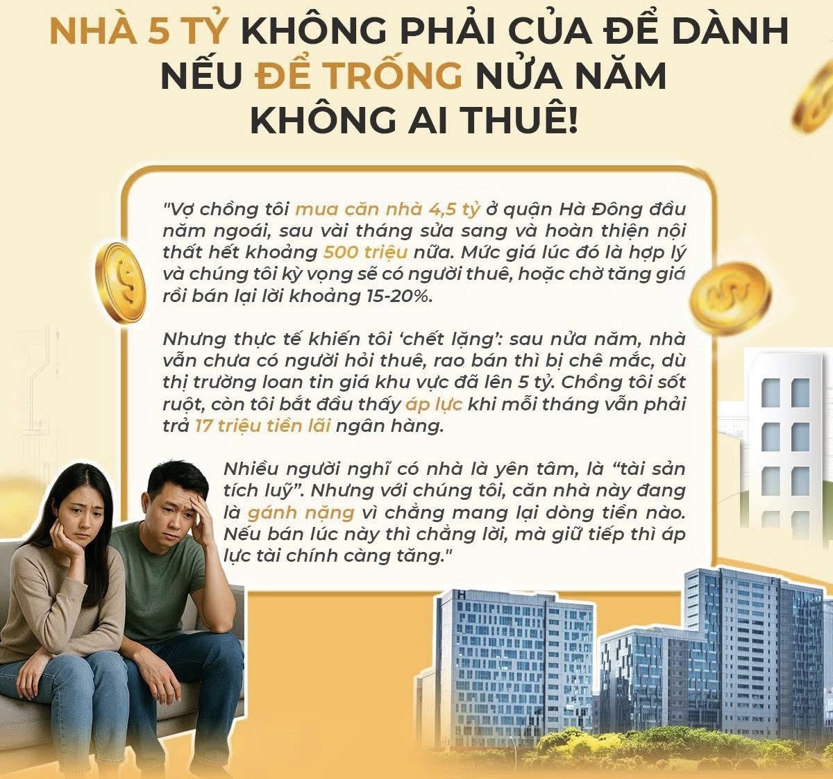 Tâm sự của một chủ nhà Hà Nội khiến cư dân mạng tranh cãi: Nhà 5 tỷ không phải của để dành nếu để trống nửa năm không ai thuê - 1