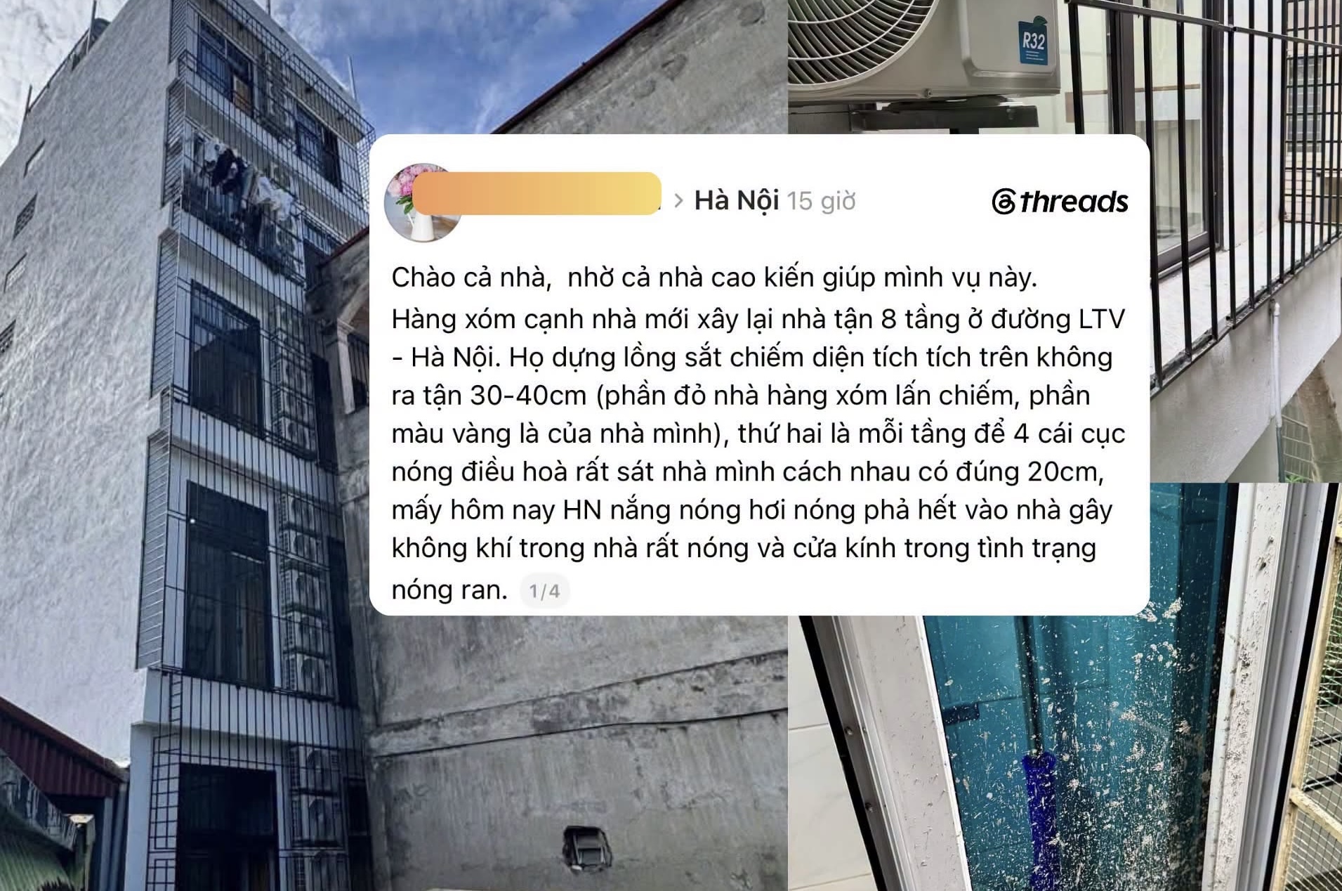 Lướt Threads va phải kiếp nạn: Nóng mắt vì hàng xóm xây nhà 8 tầng, tặng kèm "lò sưởi" 32 cục nóng! - 1