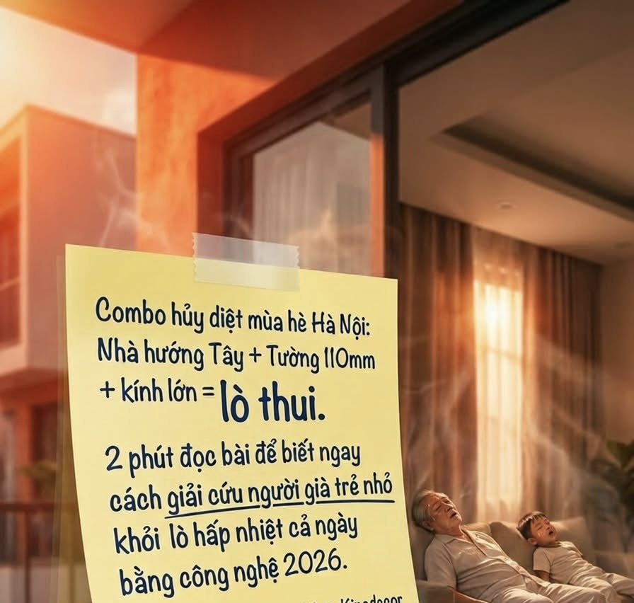 Combo hủy diệt mùa hè Hà Nội: Nhà hướng Tây + Tường 110mm + kính lớn = 'lò thui':  2 phút đọc bài để biết ngay cách giải cứu người già trẻ nhỏ khỏi lò hấp nhiệt cả ngày bằng công nghệ 2026 - 1