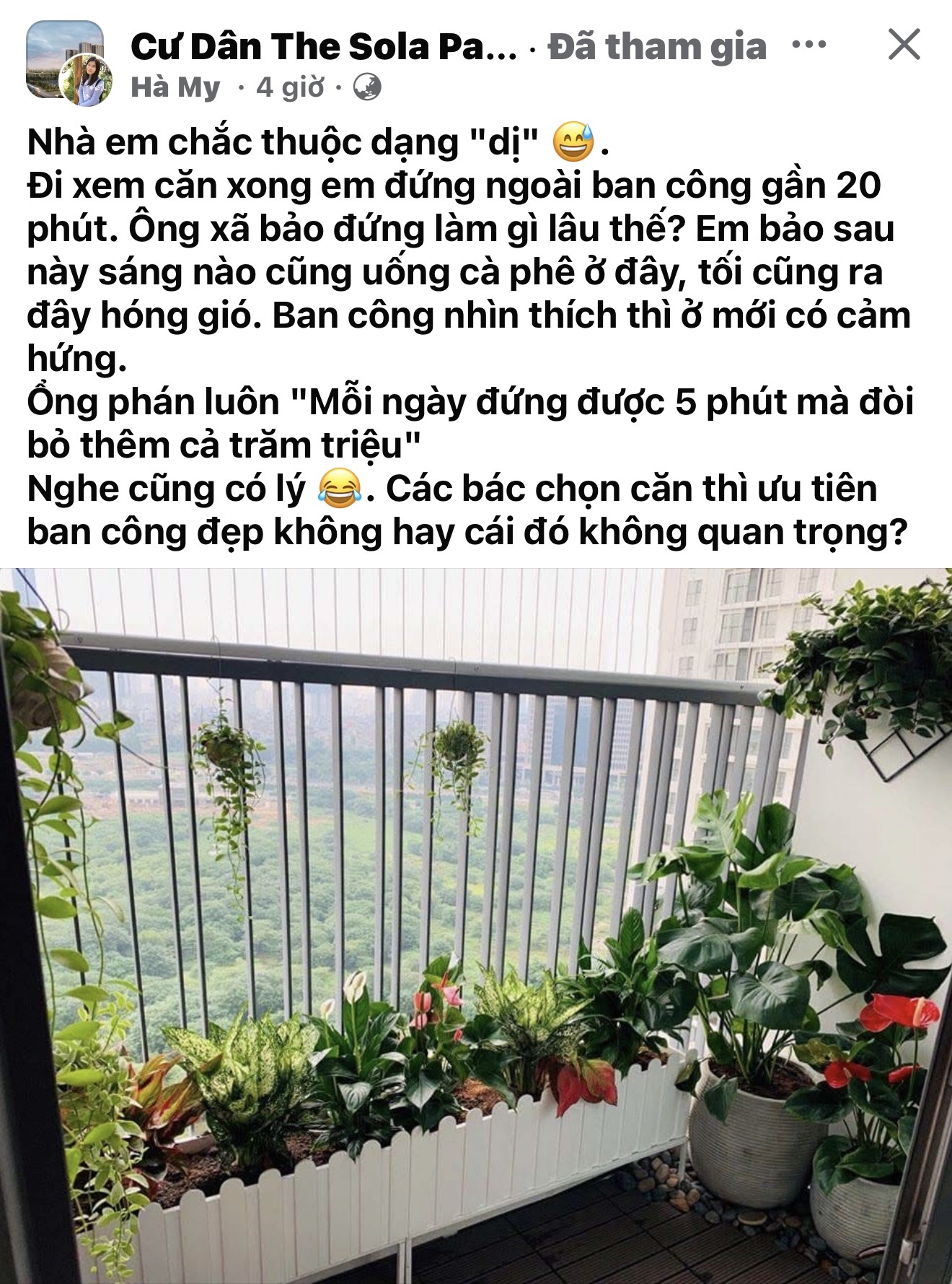 Ban công đẹp - Khoản đầu tư cho tâm hồn hay "lãng phí" triệu bạc chỉ để đứng 5 phút? - 1