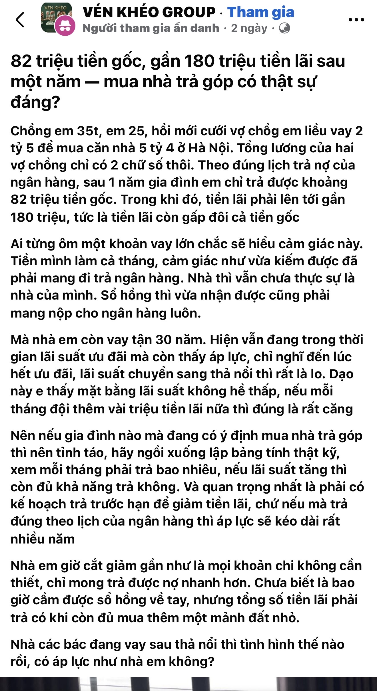 Cày cuốc cả năm trả được 82 triệu gốc, 180 triệu lãi: Mua nhà hay làm thuê cho ngân hàng? - 1
