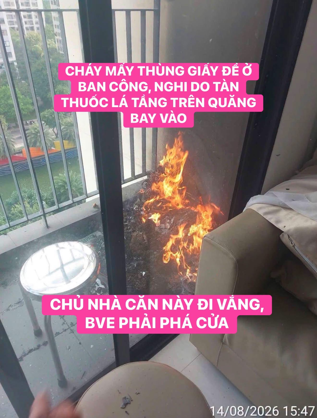 Qua có đám cháy nhỏ ở toà nhà kế toà nhà mình luôn - 1