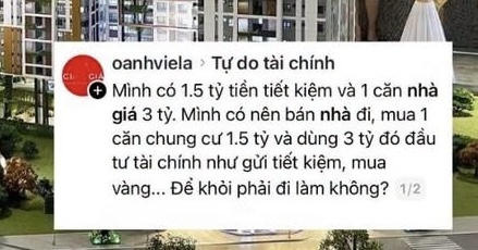 Câu chuyện Threads hot nhất tuần: Bán nhà 3 tỷ để khỏi phải đi làm, nên hay không? - 1