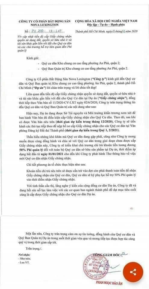 Novaland nói gì về dự án Lexington Residence chậm sổ hồng hơn 5 năm? - Ảnh 2