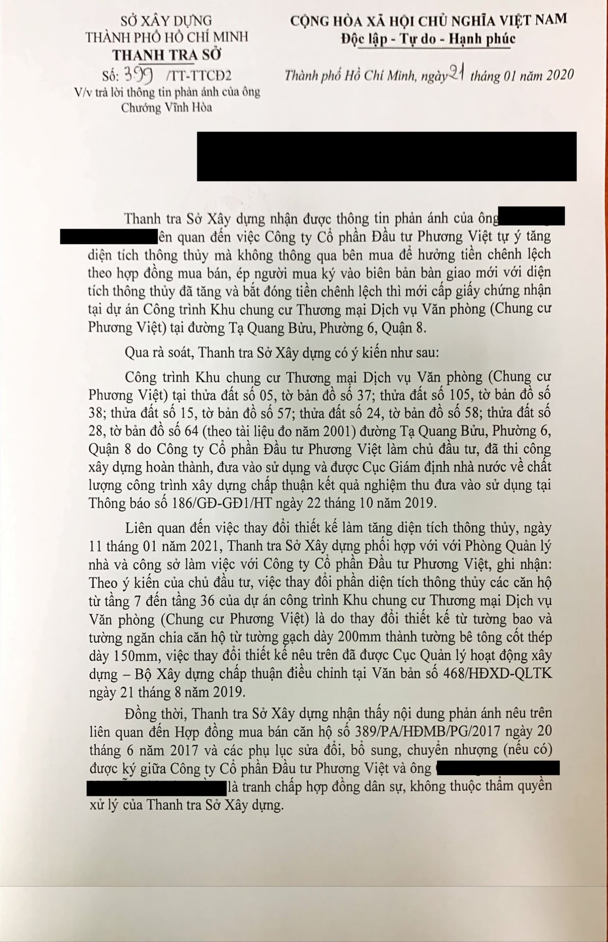 Cư dân dự án Pegasuite “tố” chủ đầu tư Phương Việt thu chênh lệch diện tích vô căn cứ - Ảnh 1