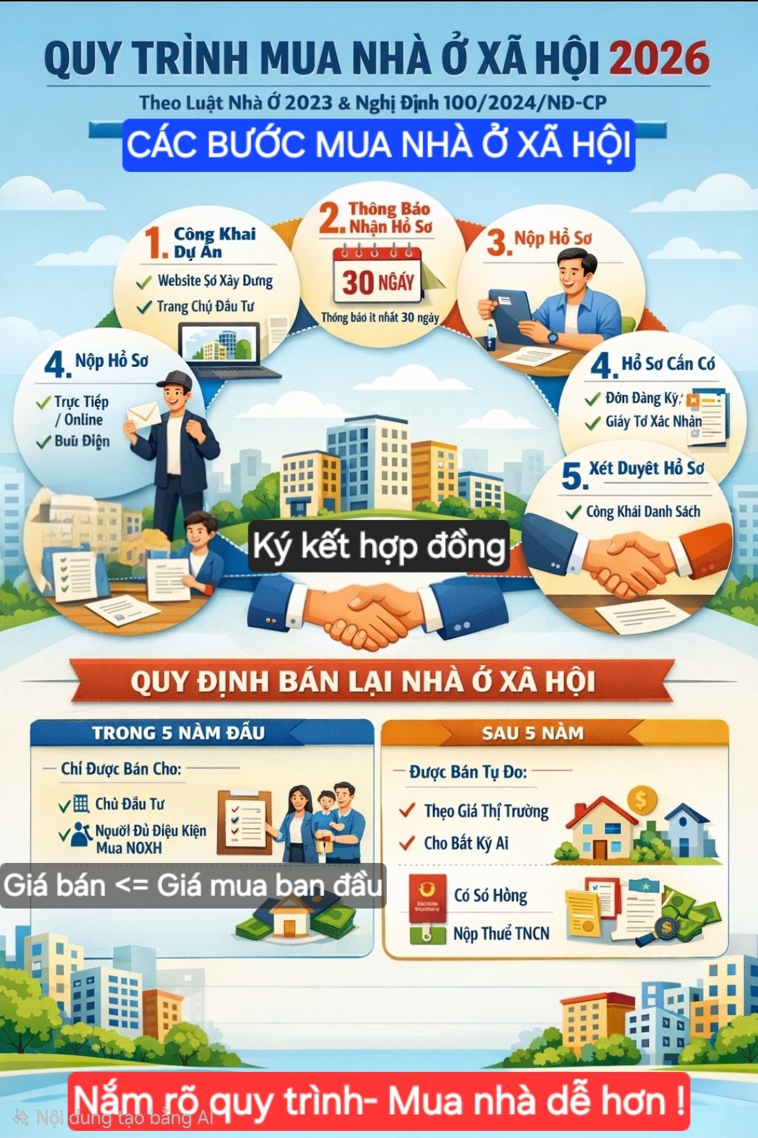 NÓNG 2026: TRÌNH TỰ BÁN NHÀ Ở XÃ HỘI MỚI NHẤT & QUY ĐỊNH BÁN LẠI TRONG 5 NĂM  - 1