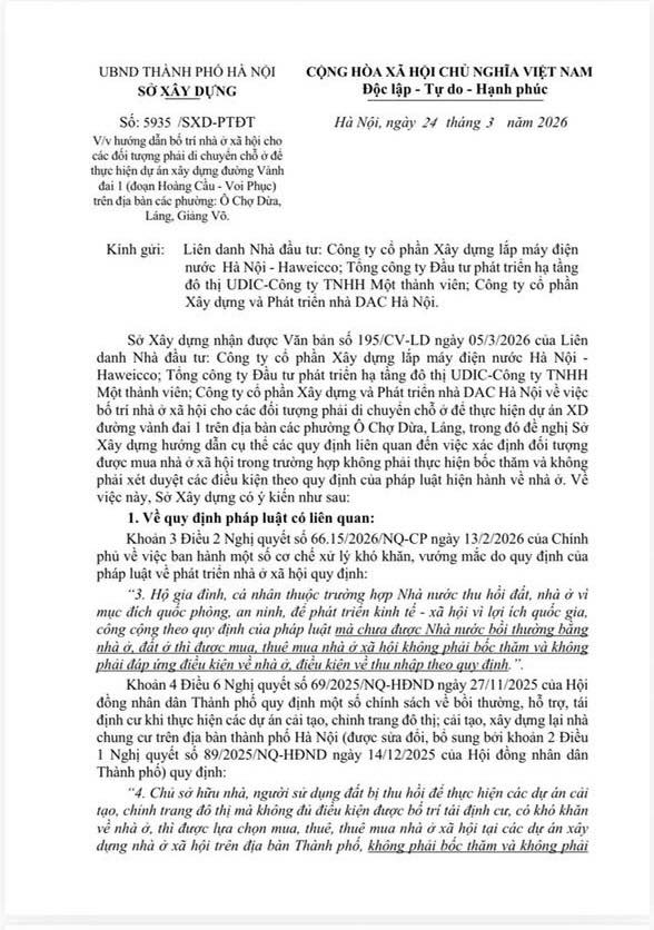 THÔNG BÁO QUAN TRỌNG: Nhà Ở Xã Hội UDIC Hạ Đình được bố trí để tái định cư không cần phải bốc thăm - 1