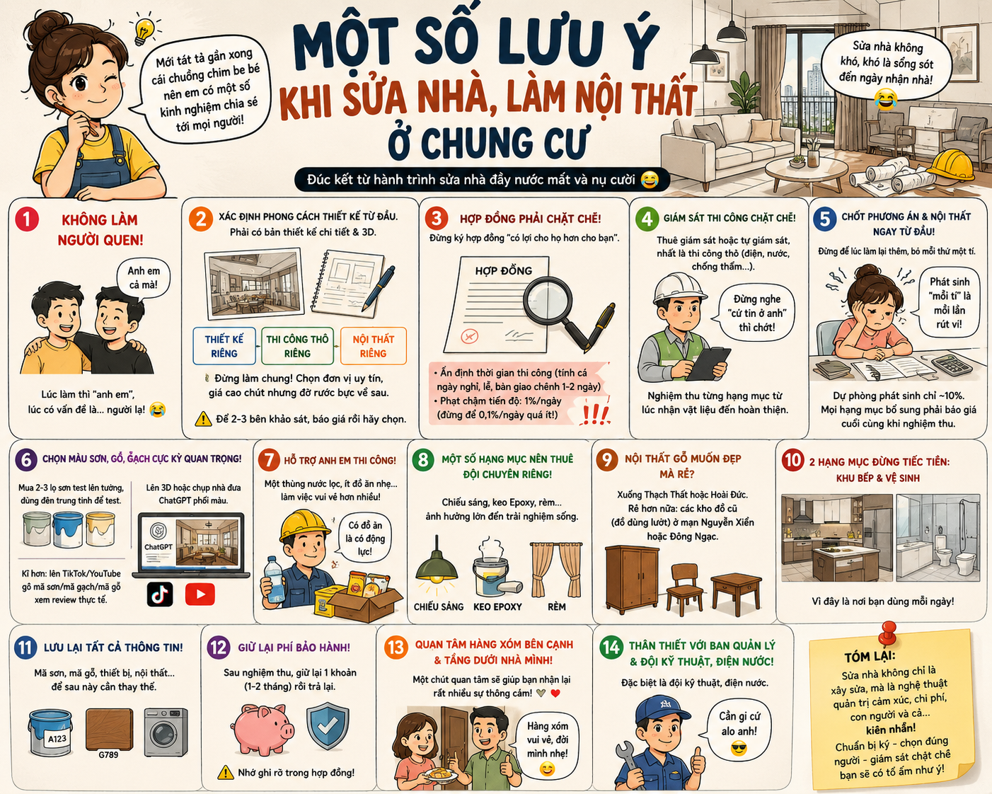 Cẩm nang "sống sót" qua mùa sửa nhà chung cư: Đừng để cái chuồng chim bé nhỏ biến bạn thành con lừa!  - 1
