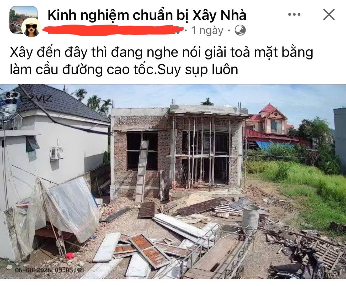 XÂY NHÀ GẦN XONG MỚI BIẾT CÓ THỂ GIẢI TỎA LÀM ĐƯỜNG… NHÌN MÀ THẤY ĐAU GIÙM 😭  - 1