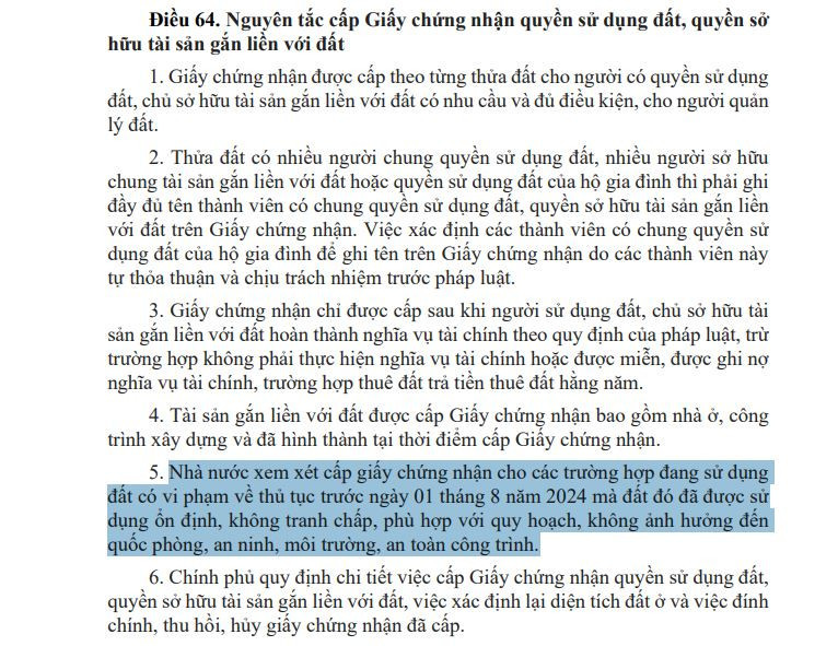 Nhà ở bao năm, sổ đỏ vẫn chưa về? Người có đất vi phạm trước 1/8/2024 chú ý tin này  - 1