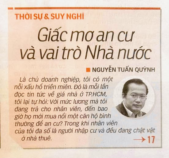 Giấc mơ an cư và vai trò Nhà Nước  - 1