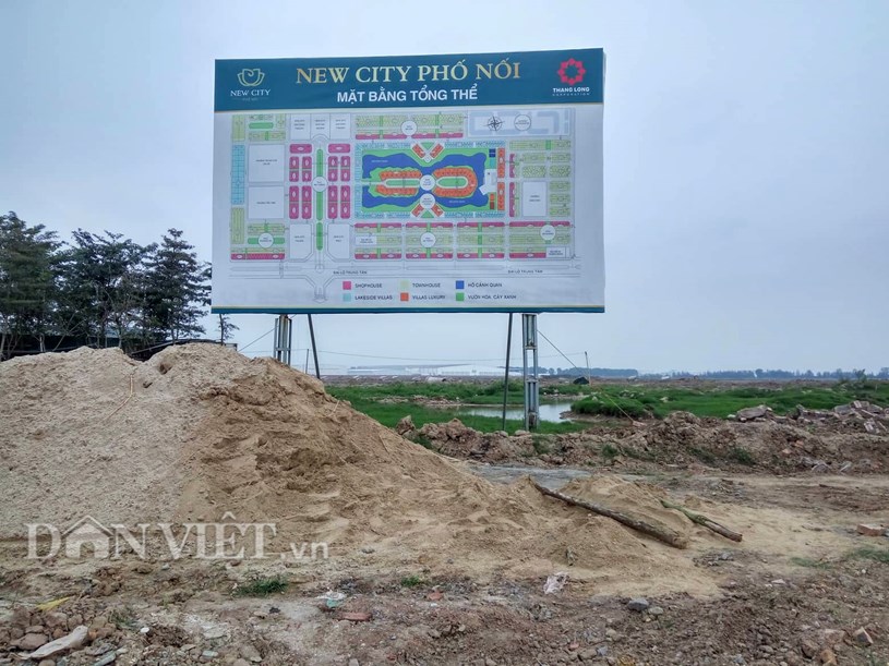 Dù đang được mở bán rầm rộ nhưng thực tế dự án New City Phố Nối mới chỉ là khu đất trống. 