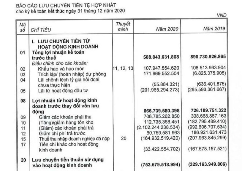 Nguồn: BCTC hợp nhất qu&yacute; 4/2020 tại&nbsp;CTD.