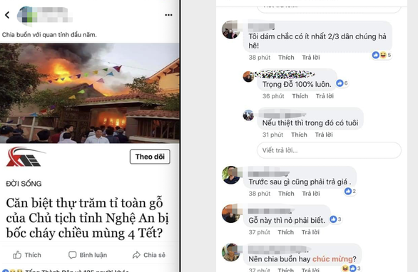 Thông tin đăng tải trên mạng xã hội về căn biệt thự toàn gỗ của Chủ tịch tỉnh Nghệ An là không chính xác - Ảnh: D.HÒA chụp màn hình