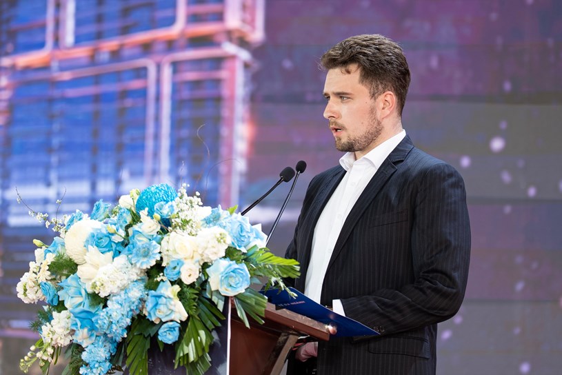 &Ocirc;ng Christopher John Brisbin - Ph&oacute; ban Ph&aacute;t triển BĐS h&agrave;ng hiệu Tập đo&agrave;n Sunshine ph&aacute;t biểu tại Lễ khởi c&ocirc;ng dự &aacute;n Noble West Lake Ha Noi