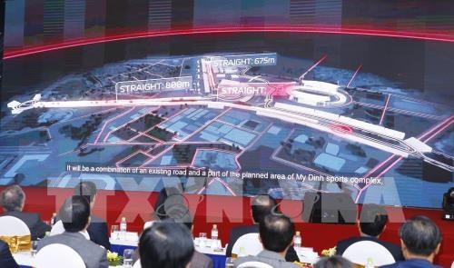 Đường đua công thức 1 tại Hà Nội được thiết kế trên cơ sở hạ tầng hiện tại của Khu liên hợp thể thao quốc gia Mỹ Đình và khu vực lân cận. Ảnh: Lâm Khánh – TTXVN