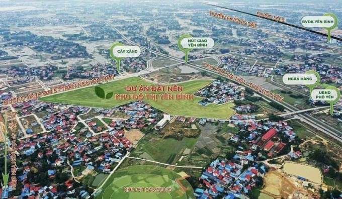 Dự &aacute;n Khu đ&ocirc; thị Y&ecirc;n B&igrave;nh (thị x&atilde; Phổ Y&ecirc;n, tỉnh Th&aacute;i Nguy&ecirc;n).