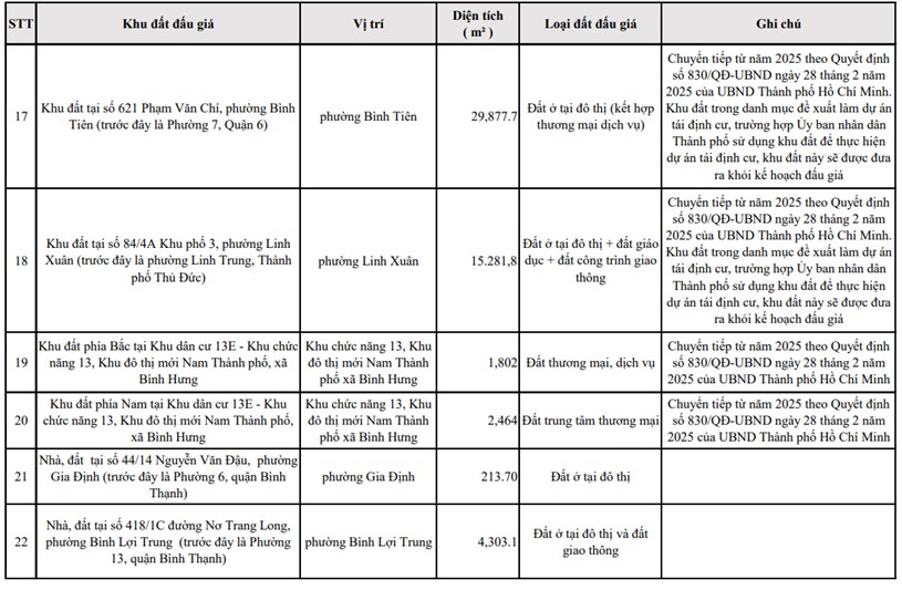 Chuẩn bị lúa gom hàng ngon thôi ae: TP.HCM ban hành kế hoạch đấu giá 50 khu đất, lô đất  - Ảnh 3